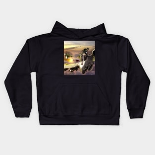 2 Fighter Jets in the Clouds Kids Hoodie